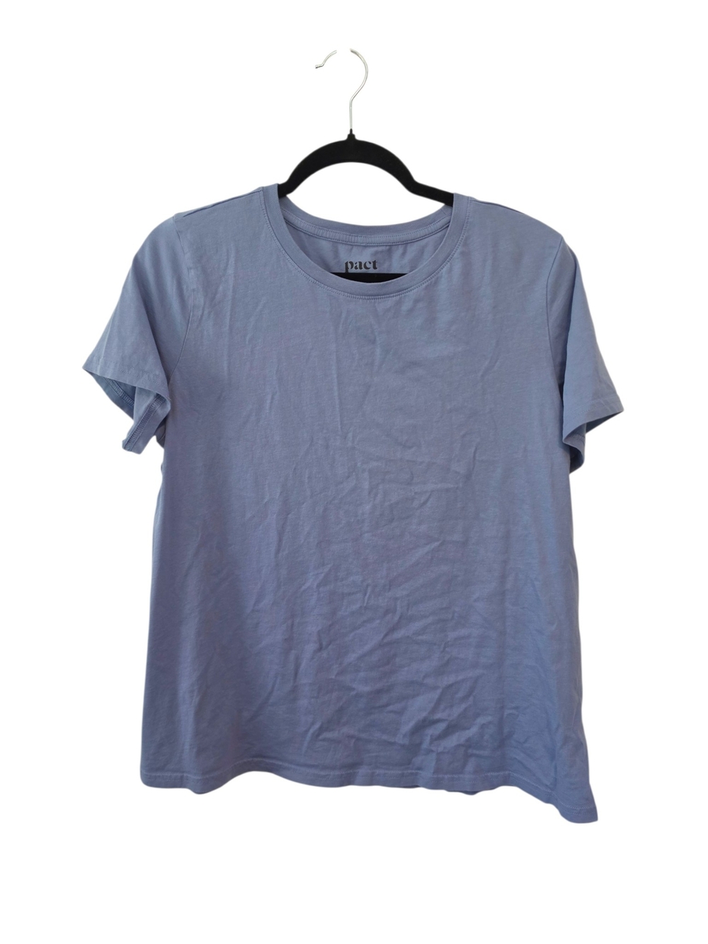 Pact Light Blue Organic Cotton Crew Neck T-Shirt Size Large